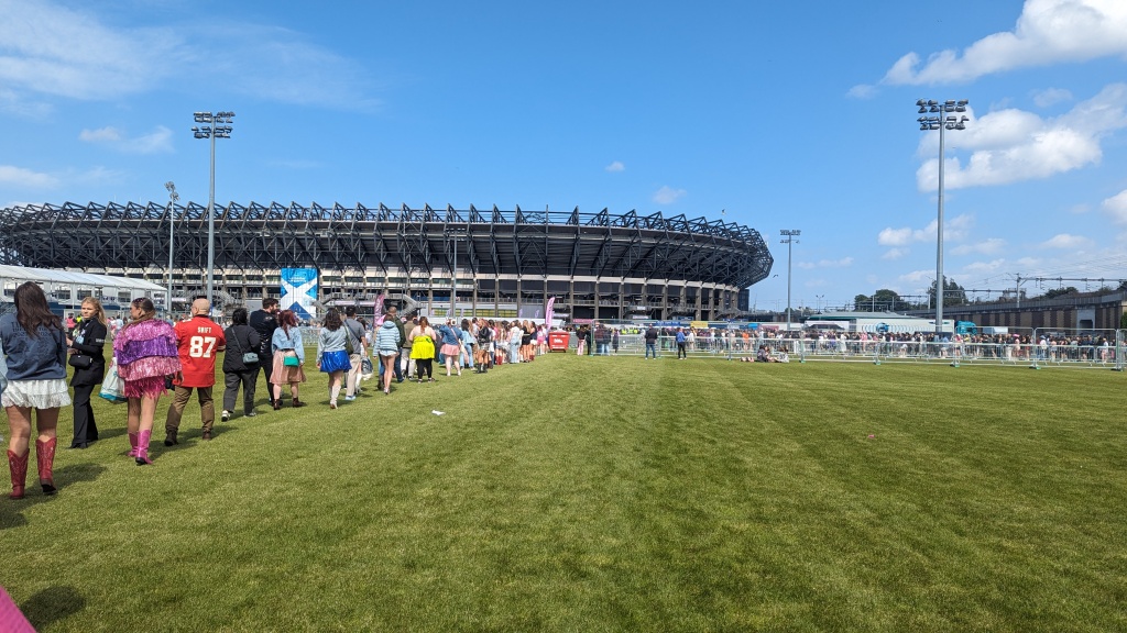 The queue to the general standing section of the stadium.